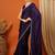 Purple pure silk woven zari work saree with blouse