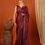 Magenta pure silk woven zari work saree with blouse