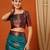 Light blue pure silk printed zari work saree with blouse