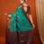 Light green pure silk printed zari work saree with blouse