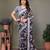 Pink georgette printed zari work saree with blouse