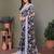Pink georgette printed zari work saree with blouse