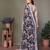 Pink georgette printed zari work saree with blouse