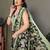 Green georgette printed zari work saree with blouse
