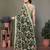 Green georgette printed zari work saree with blouse