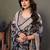 Grey georgette printed zari work saree with blouse