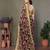 Pink georgette printed zari work saree with blouse