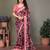 Red georgette printed zari work saree with blouse