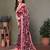 Red georgette printed zari work saree with blouse