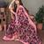Red georgette printed zari work saree with blouse