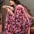 Red georgette printed zari work saree with blouse