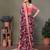 Red georgette printed zari work saree with blouse