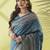 Light blue pure silk woven zari work saree with blouse