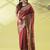 Maroon pure silk woven zari work saree with blouse