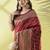 Maroon pure silk woven zari work saree with blouse