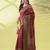 Maroon pure silk woven zari work saree with blouse