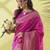 Pink pure silk woven zari work saree with blouse