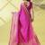 Pink pure silk woven zari work saree with blouse