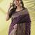 Magenta pure silk woven zari work saree with blouse
