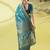 Light blue pure silk woven zari work saree with blouse