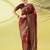 Maroon pure silk woven zari work saree with blouse
