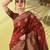 Maroon pure silk woven zari work saree with blouse