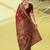 Maroon pure silk woven zari work saree with blouse