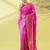 Pink pure silk woven zari work saree with blouse