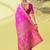Pink pure silk woven zari work saree with blouse