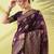 Magenta pure silk woven zari work saree with blouse
