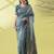 Light blue pure silk woven zari work saree with blouse
