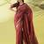 Maroon pure silk woven zari work saree with blouse