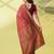 Maroon pure silk woven zari work saree with blouse