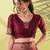 Maroon pure silk woven zari work saree with blouse