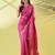 Pink pure silk woven zari work saree with blouse