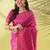 Pink pure silk woven zari work saree with blouse
