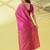 Pink pure silk woven zari work saree with blouse