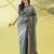 Light blue pure silk woven zari work saree with blouse