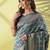 Light blue pure silk woven zari work saree with blouse