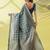 Light blue pure silk woven zari work saree with blouse