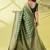 Green pure silk woven zari work saree with blouse