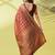 Maroon pure silk woven zari work saree with blouse