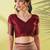 Maroon pure silk woven zari work saree with blouse