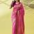 Pink pure silk woven zari work saree with blouse