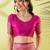 Pink pure silk woven zari work saree with blouse