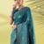 Light blue pure silk woven zari work saree with blouse