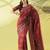 Maroon pure silk woven zari work saree with blouse