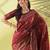 Maroon pure silk woven zari work saree with blouse