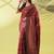 Maroon pure silk woven zari work saree with blouse