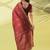 Maroon pure silk woven zari work saree with blouse